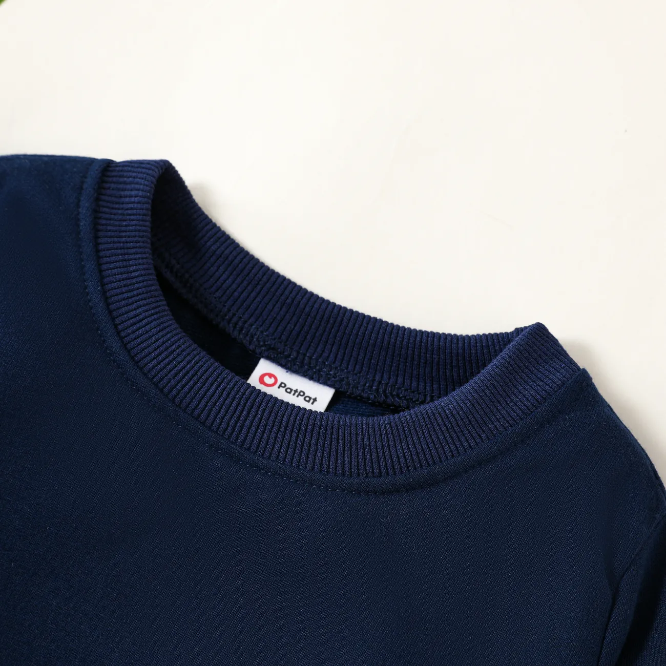 Toddler Boy Excavator Embroidered Stripe/Solid Pullover Sweatshirt Royal Blue big image 1