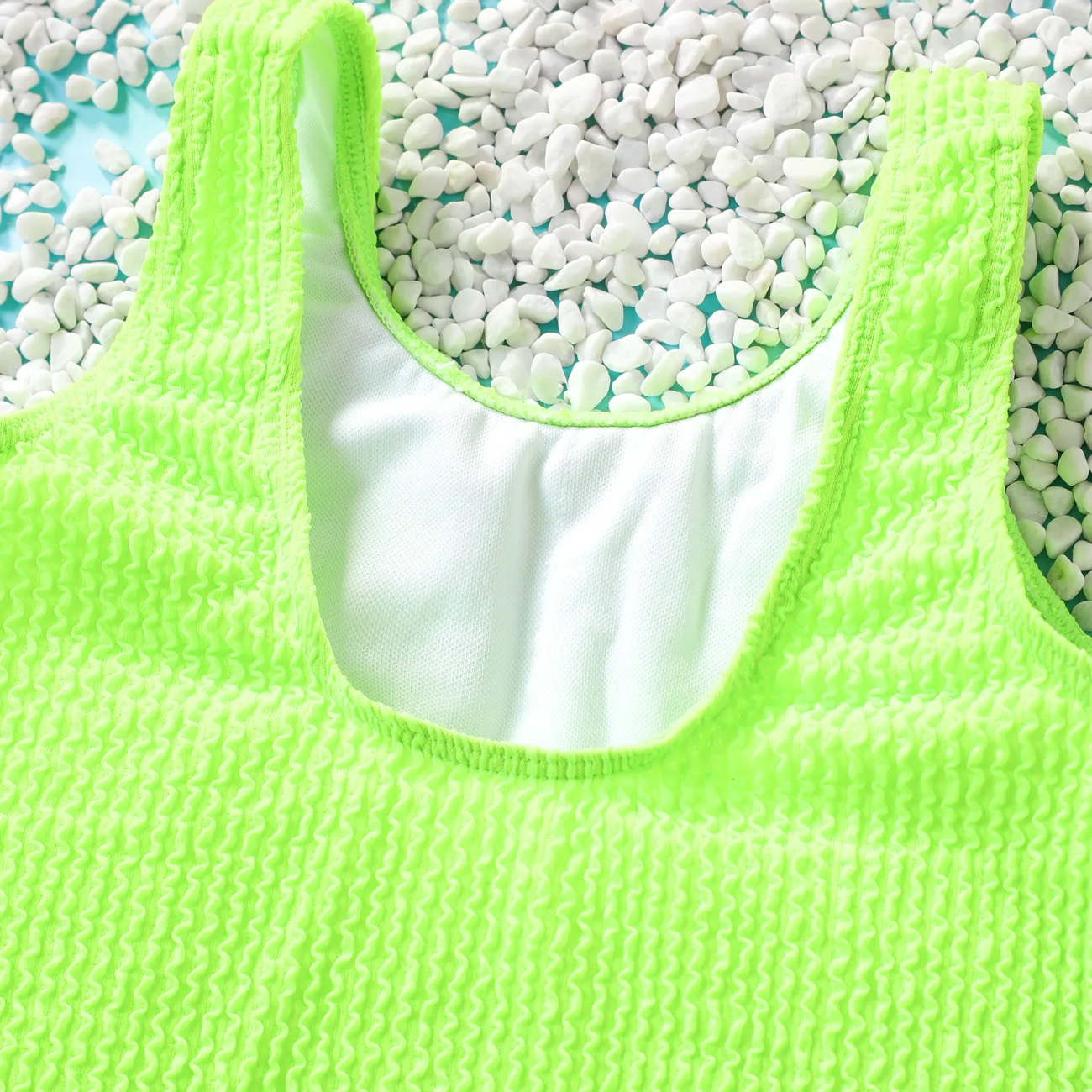 Kinder Mädchen Unifarben Badeanzüge grün big image 1