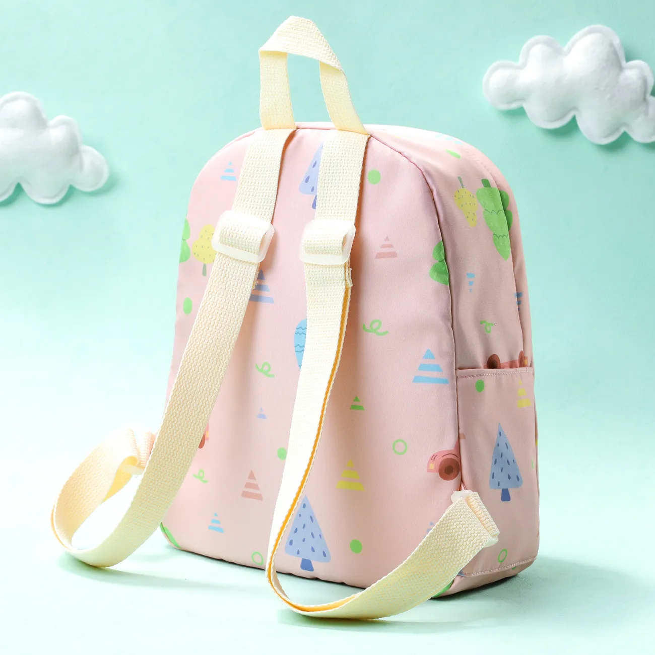 Toddler/kids Cartoon Printed Double Shoulder Backpack Pink big image 1