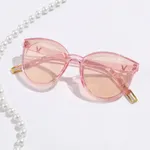 Kleinkind / Kinder Mädchen / Junge Lässige Vintage Künstlerische Sonnenbrille mit weichem Stoffbeutel rosa