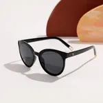Kleinkind / Kinder Mädchen / Junge Lässige Vintage Künstlerische Sonnenbrille mit weichem Stoffbeutel schwarz