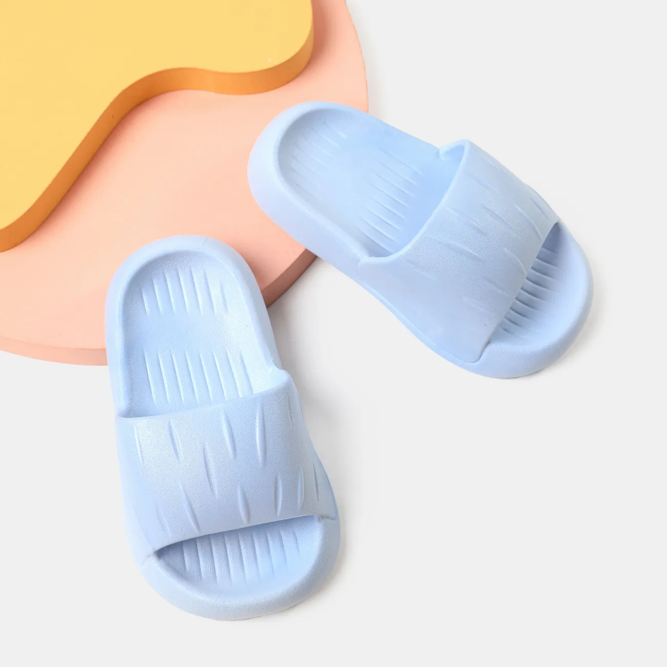 Enfants Unisexe Basique Couleur unie Chaussons Bleu big image 1