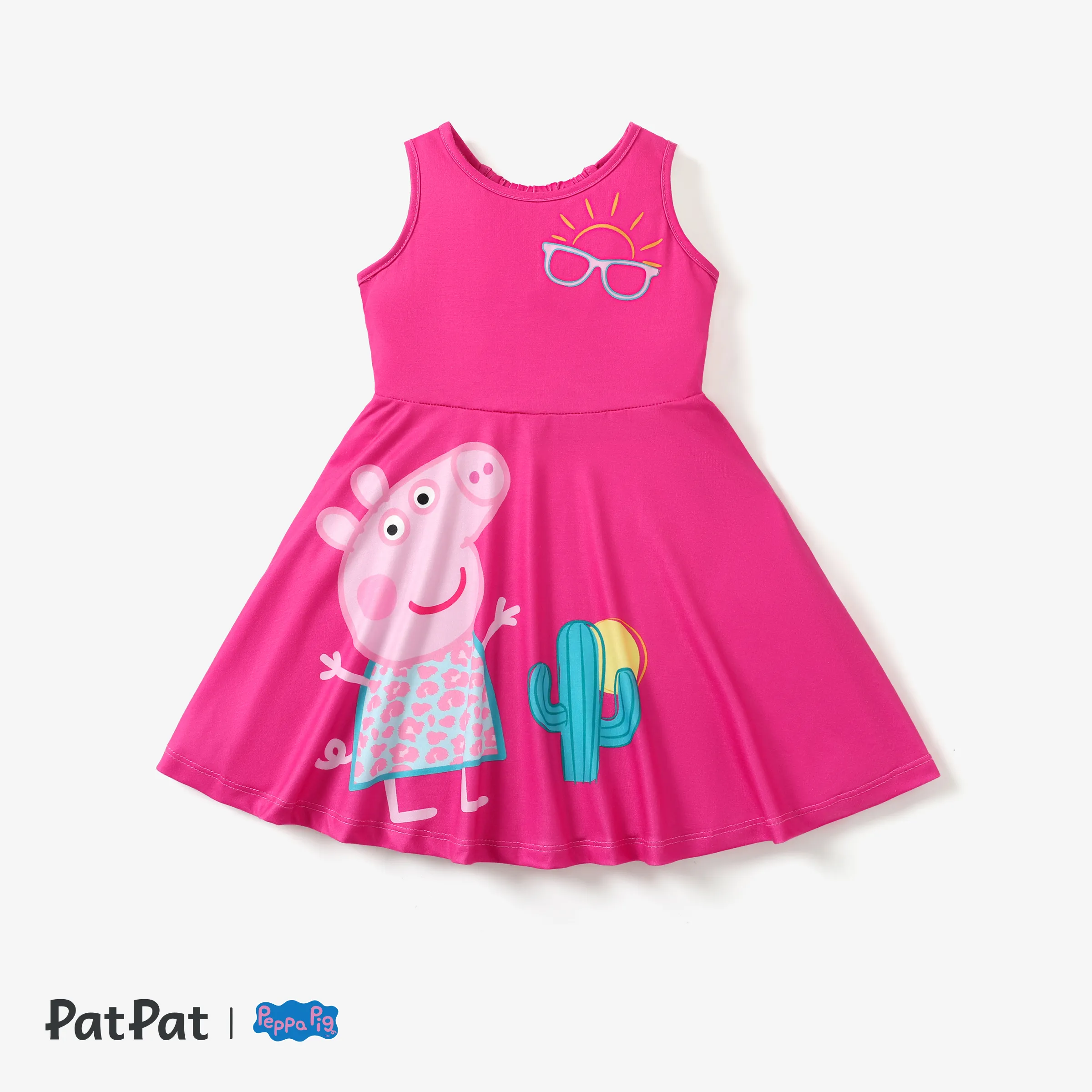 

Peppa Pig 1pc Toddler Girls Character Print Ocean-Themed/Cactus Sleeveless Dress