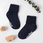 Baby/Kleinkind Mädchen/Junge Sommer gekämmte Baumwolle Pure Color Niedliche Mid-Calf-Socken dunkelblau