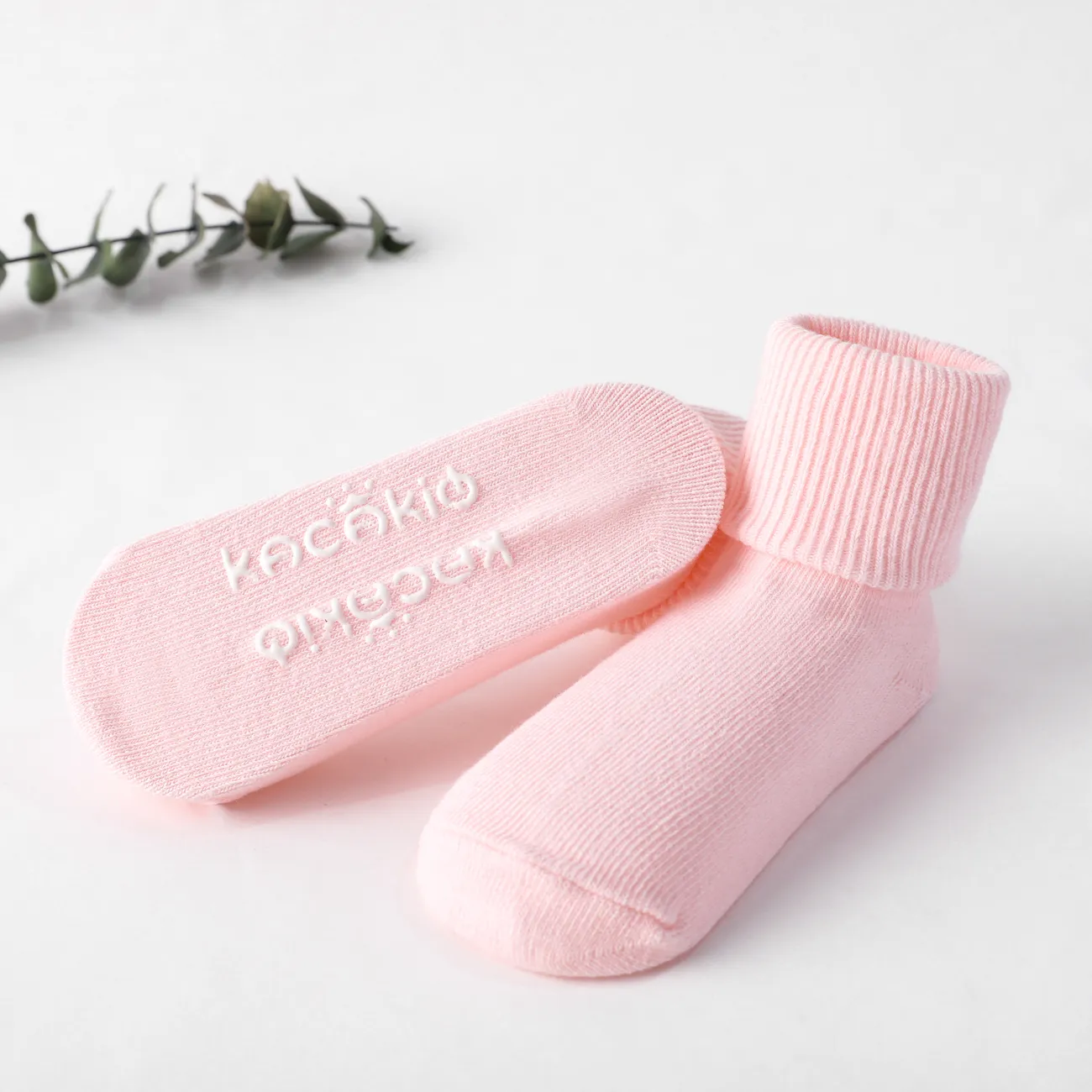 Baby/toddler Girl/Boy Summer Combed Cotton Pure Color Cute Mid-Calf Socks Pink big image 1