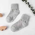 Baby/Kleinkind Mädchen/Junge Sommer gekämmte Baumwolle Pure Color Niedliche Mid-Calf-Socken grau