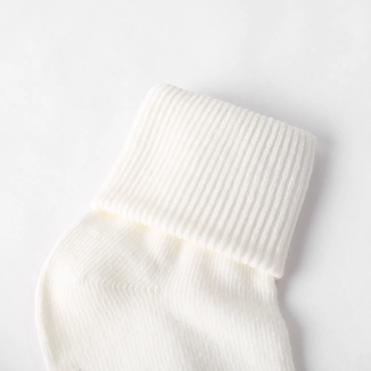 Bébé/enfant en bas âge Fille/Garçon D’été Peigné Coton Pure Couleur Mignon Mi-mollet Chaussettes Blanc big image 1
