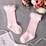 Baby/toddler Girl Sweet Cute Spring/Summer Lace Mid-Calf Socks in Pure Cotton Pink
