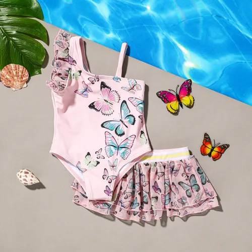 Süßer Schmetterlings-Rüschen-Badeanzug 2-teilig für Baby-Mädchen
