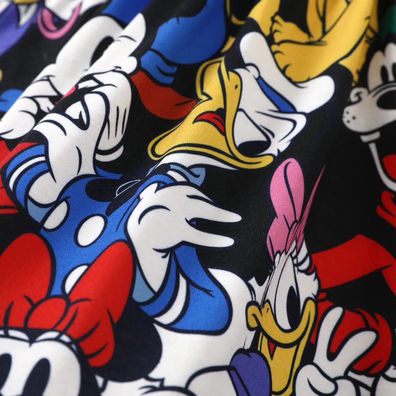 Disney Mickey and Friends 1pc Siblings Naia™ Character All-over Graffiti Print Dress/T-shirt Black big image 1