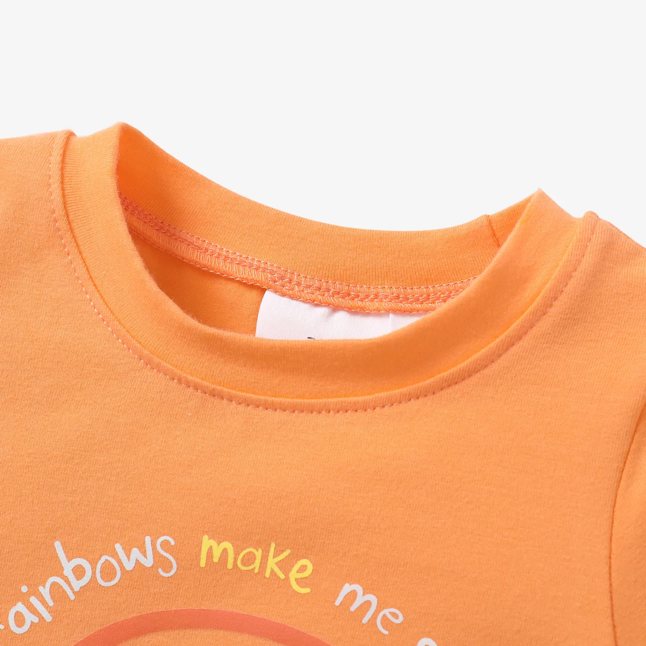 Disney Winnie the Pooh 1pc Baby Boys/Girls Naia™ Character Print Striped Rainbow Romper/ T-shirt/ Shorts
 Orange big image 1