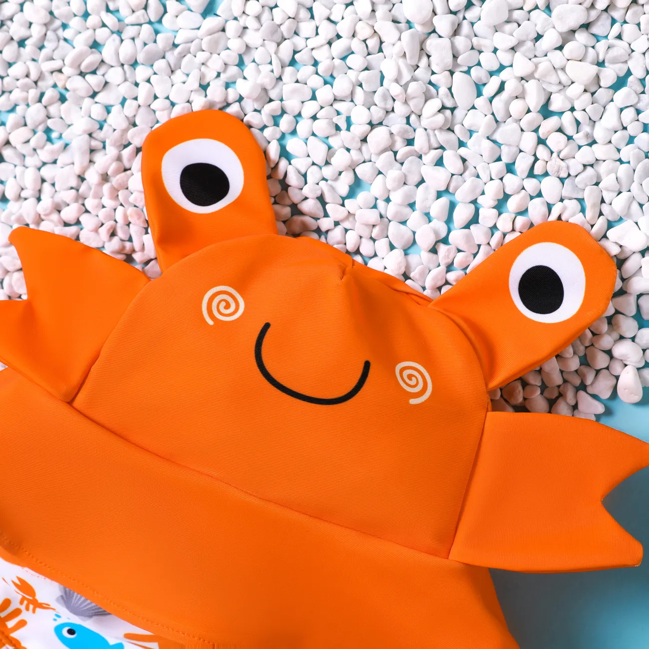 سروال سباحة بطبعة 3D للأولاد - 2 قطعة - مارين إليمنت البرتقالي big image 1