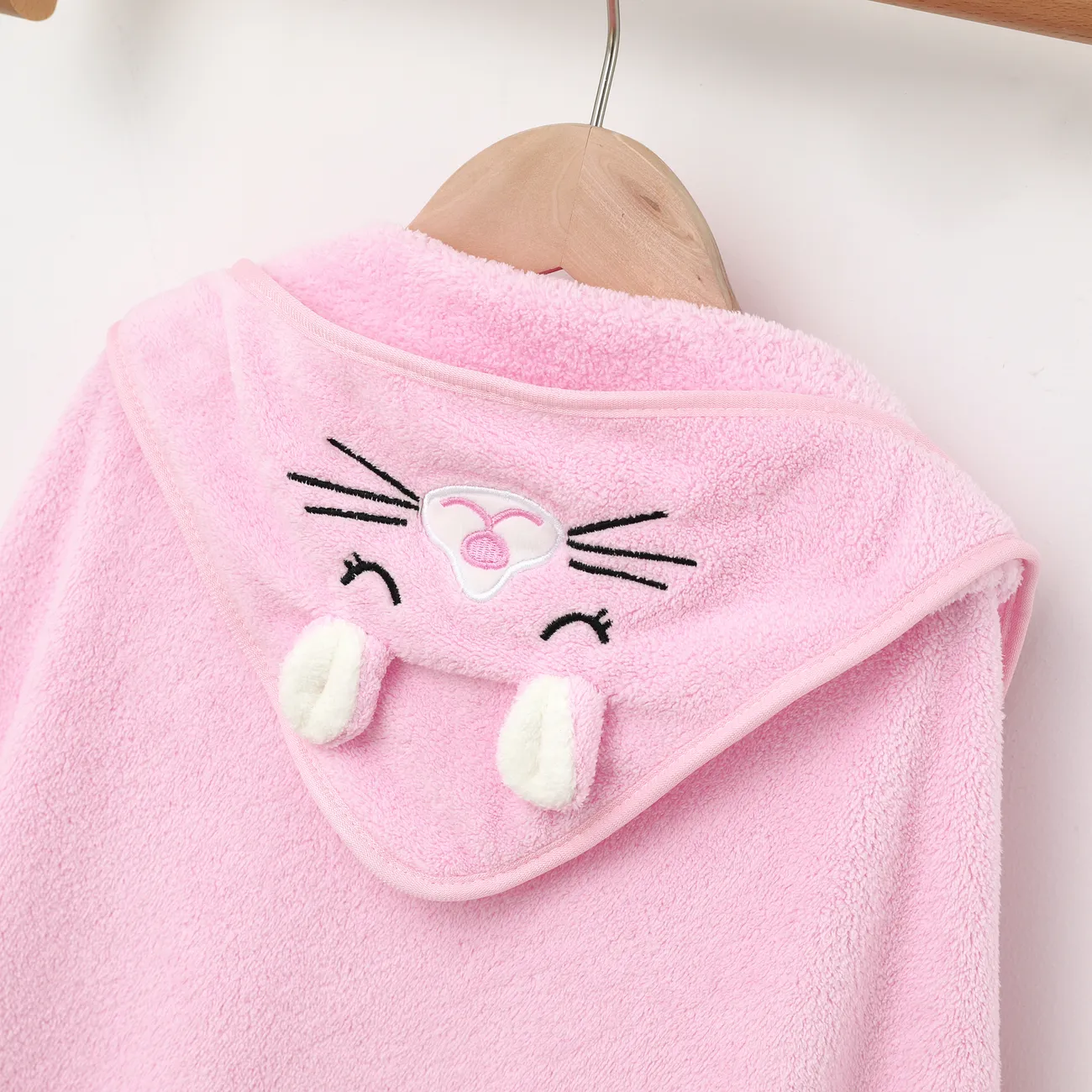 Cat Hooded Oversized Toddler Swimsuit for Unisex Pink big image 1