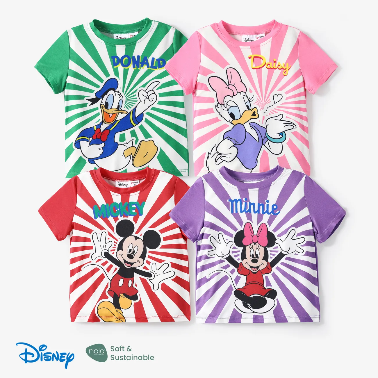 Disney Mickey and Friends 1pc Toddler Boy/Girl Naia™ Character Graffiti Print T-shirt Green big image 1