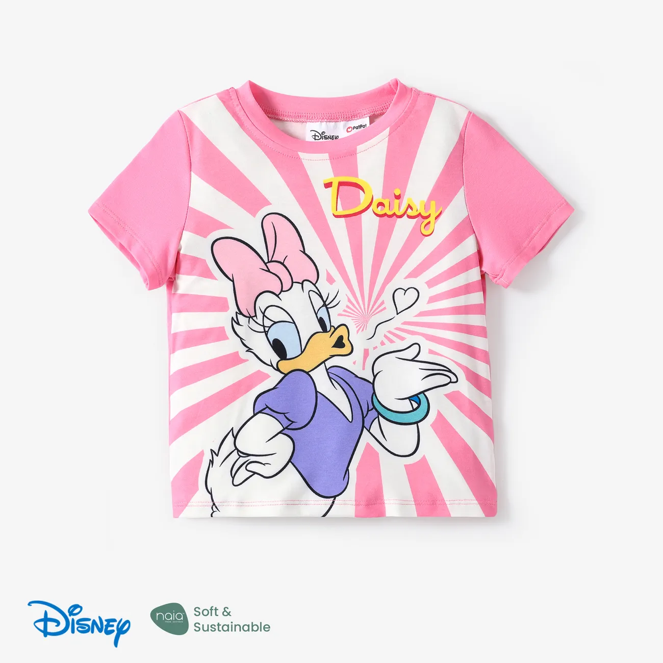 Disney Mickey and Friends 1pc Toddler Boy/Girl Naia™ Character Graffiti Print T-shirt Pink big image 1