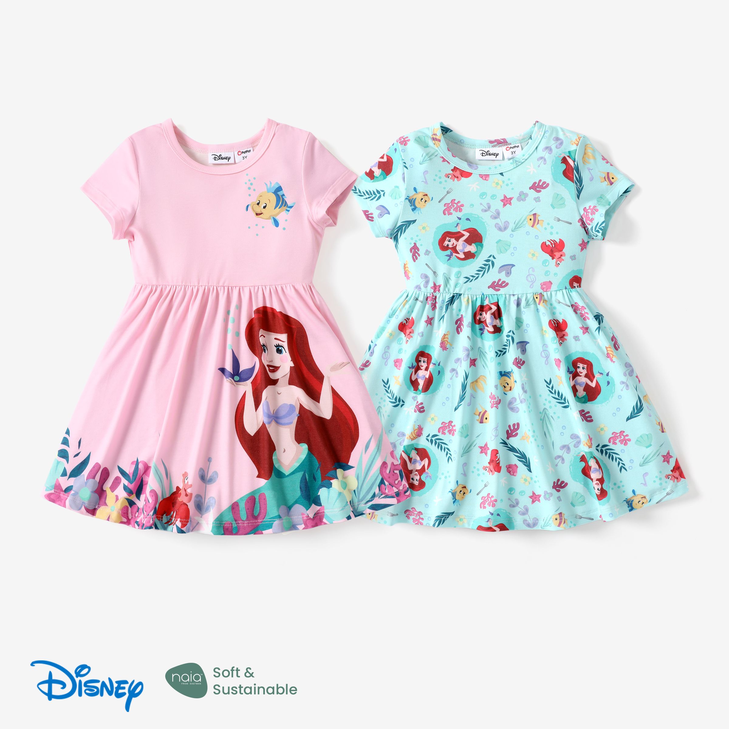 

Disney Princess Ariel 1pc Toddler Girls Naia™ Short-Sleeve Character All-over Print Floral Dress