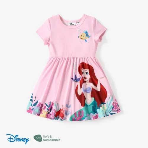 Disney Prinzessin 1pc Kleinkind Mädchen Naia™ Kurzärmeliges Charakterdruck Blumenkleid