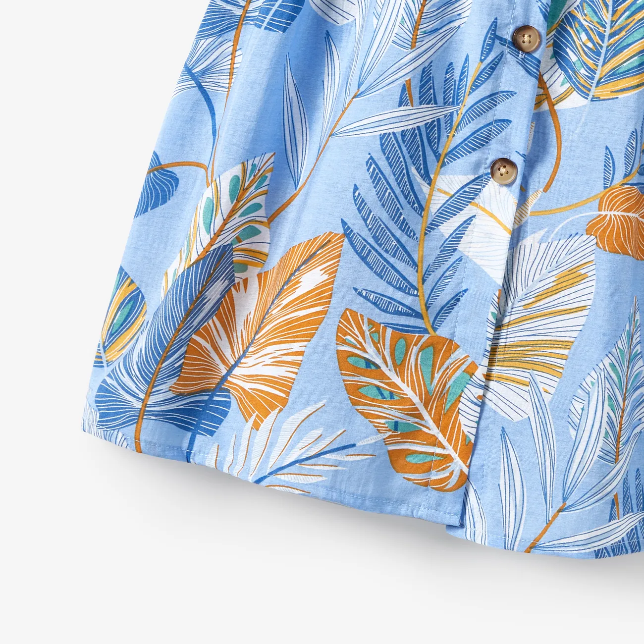 Looks familiares Plantas y flores tropicales Camiseta sin mangas Conjuntos combinados para familia Conjuntos Azul Claro big image 1
