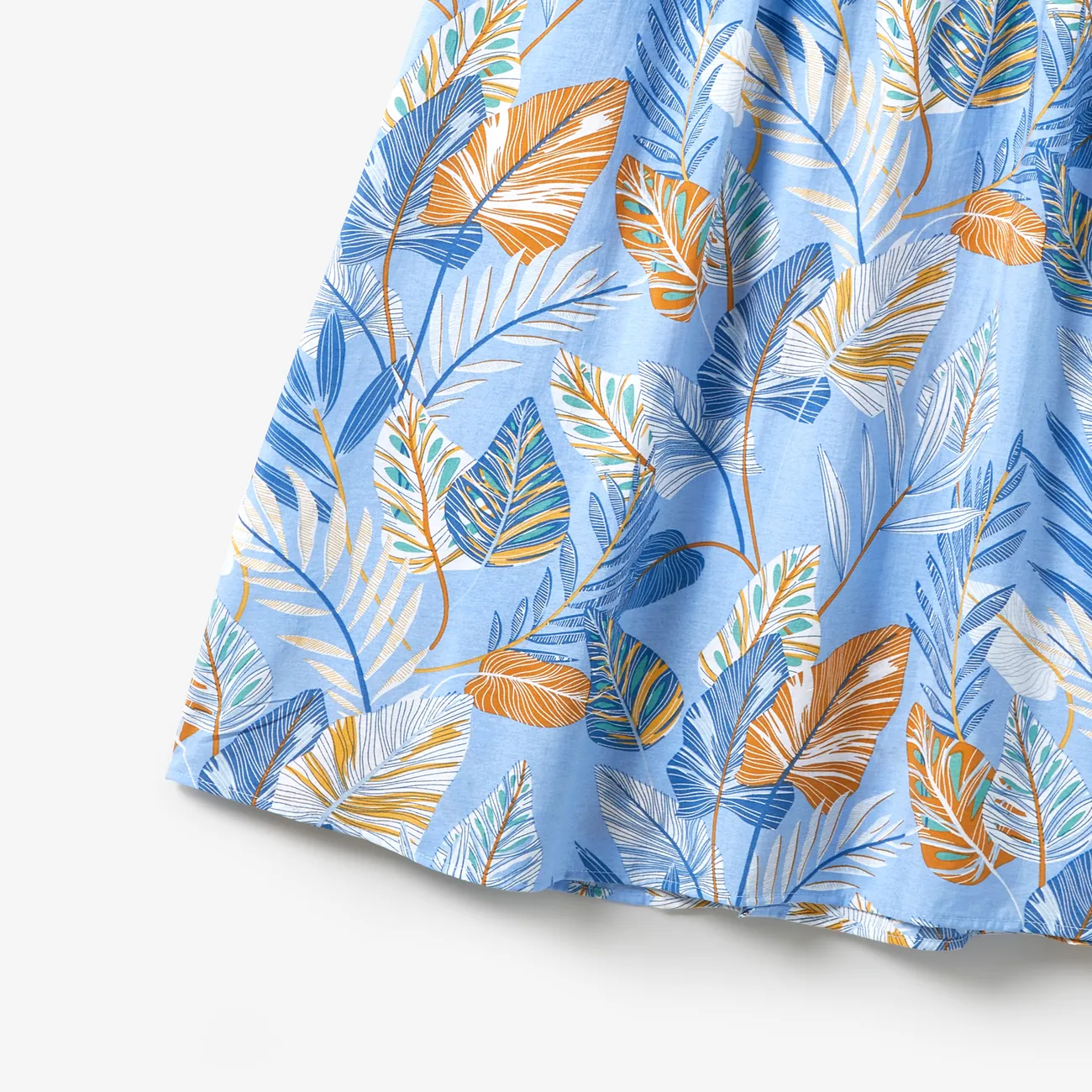 Looks familiares Plantas y flores tropicales Camiseta sin mangas Conjuntos combinados para familia Conjuntos Azul Claro big image 1