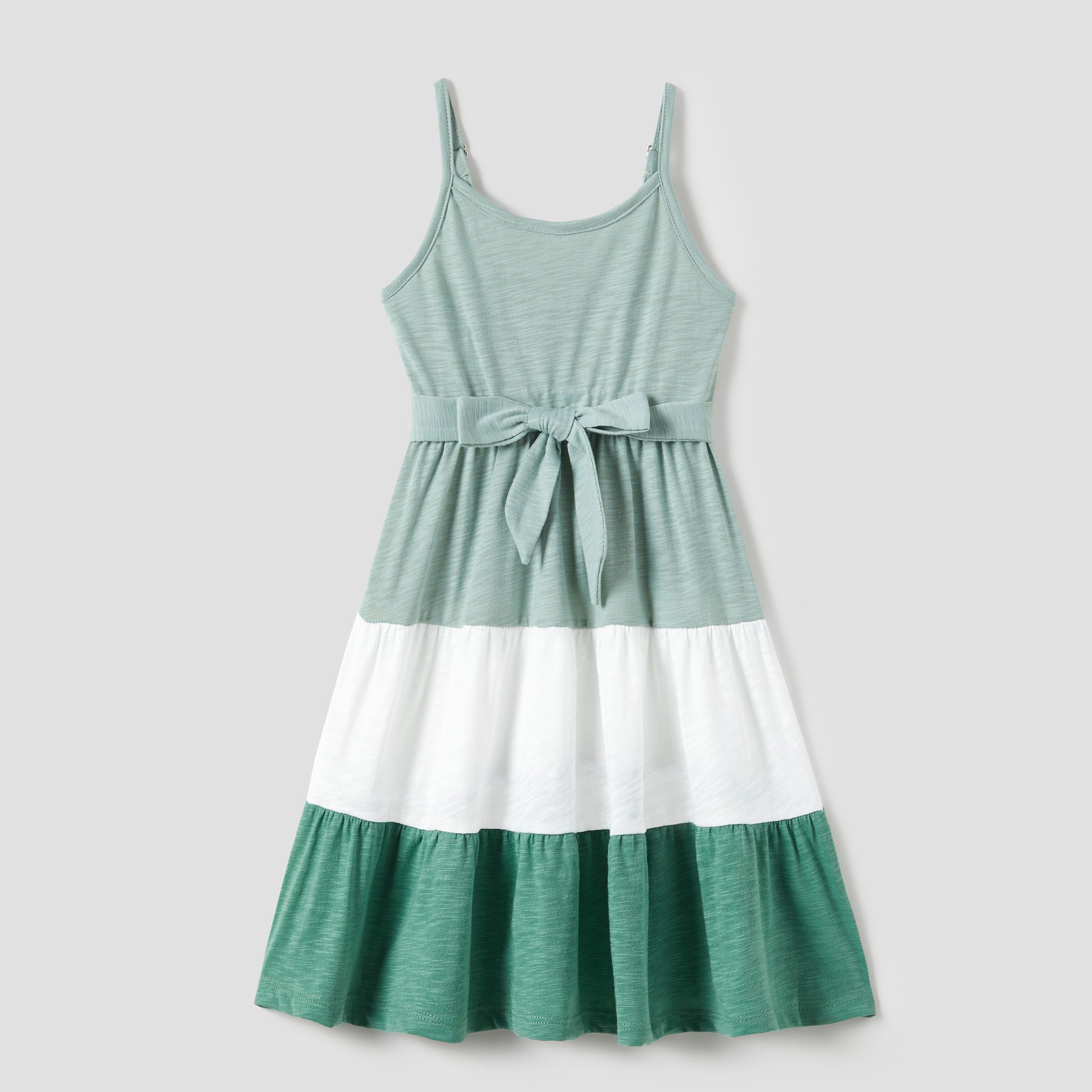 

Family Matching Sets Color Block Tee and Wrap Front Pleated Dress with Hidden Snap Button