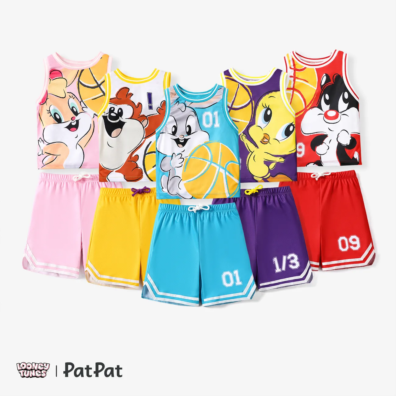 Looney Tunes 2pcs Toddler Girls Sporty Character Print Tank Top&Shorts Set

 Red big image 1