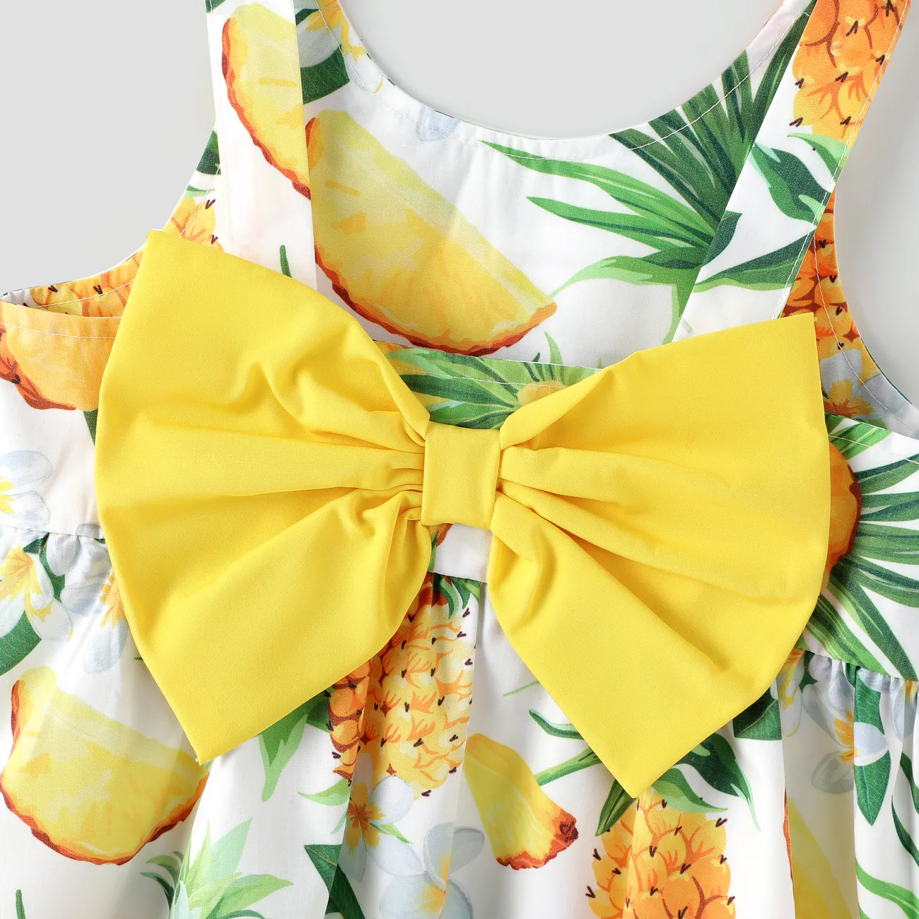 Toddler Girl 2pcs Pineapple Print Sleeveless Dress with Hat Set Multicolour-1 big image 1