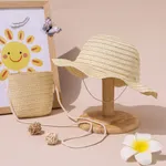 Toddler Casual  Fashionable Solid Color Straw Hat and Bag Set  Khaki