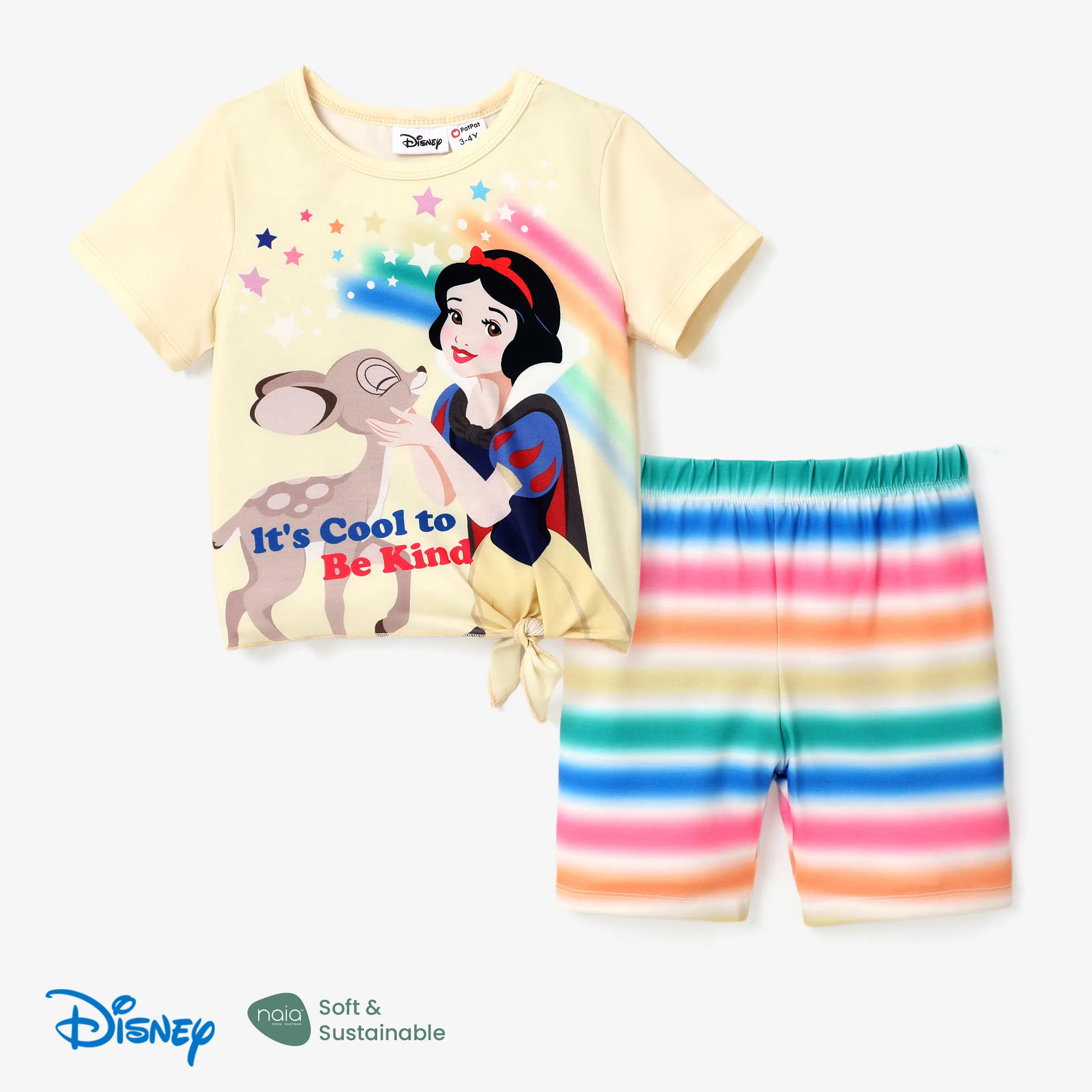 

Disney princess 2pcs Todder/Kid Girl Colorful Rainbow Floral pattern Set