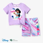 Disney princess 2pcs Todder/Kid Girl Colorful Rainbow Floral pattern Set Purple