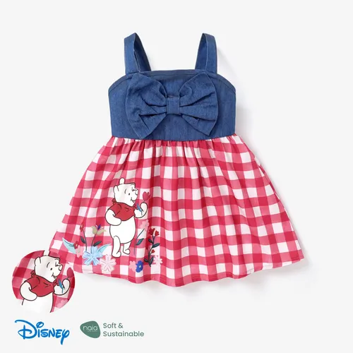 Disney Winnie Puuh 1pc Baby/Kleinkind Mädchen Bowknot Design Karo/Blumenmuster Kleid
