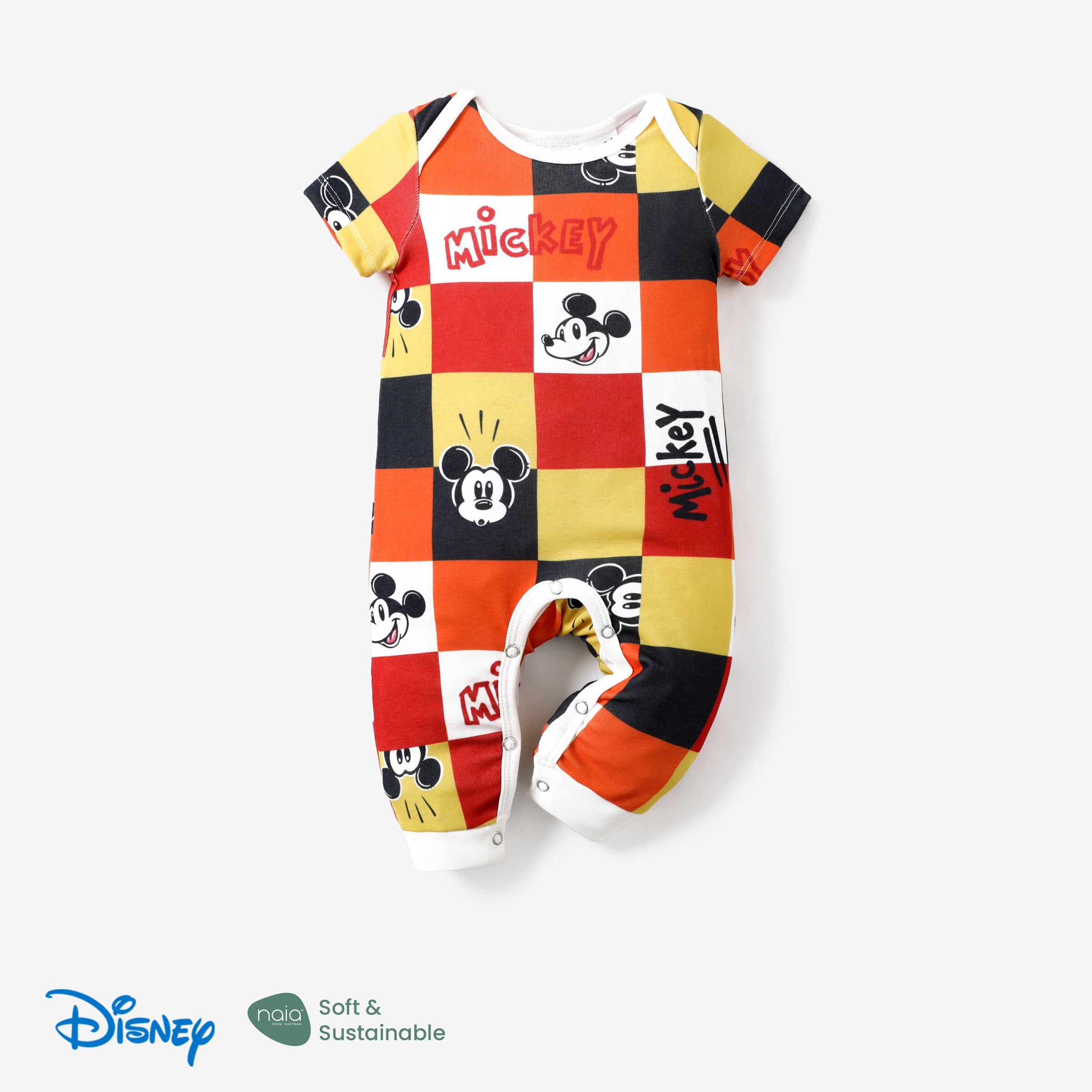 

Disney Mickey and Friends 1pc Baby Boys/Girls Naia™ Character Grid Long Leg jumpsuit/Romper