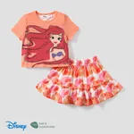 Disney Princess بدلة تنورة 2 - 6 سنوات حريمي كم قصير غُرز سموك شخصيات البرتقالي