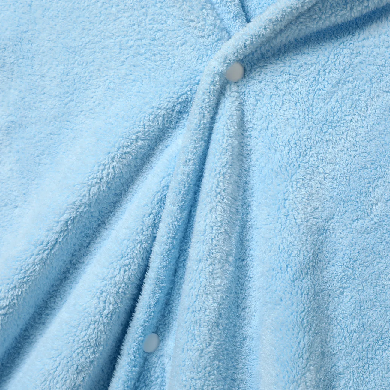 Hooded Toddler Animal Pattern Flannel Swimsuit, Unisex, Regular, 1pcs Blue big image 1