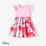 Disney Princess 小童 女 喇叭袖 甜美 熱帶植物花卉 連衣裙 粉色