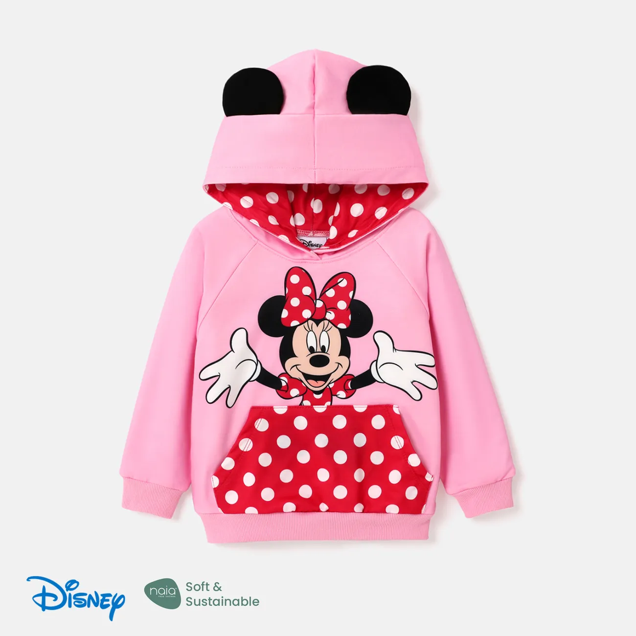 Disney Mickey and Friends Criança Unissexo Hipertátil/3D Infantil Sweatshirt Rosa big image 1
