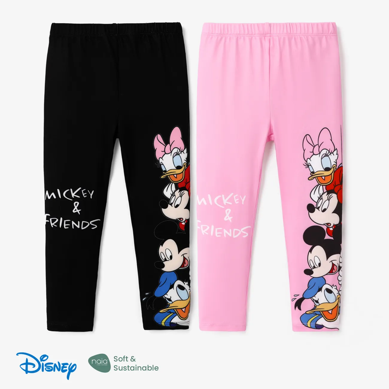 Disney Mickey and Friends Niño pequeño Chica Infantil Leggings / Ropa ajustada / Bootcut Rosado big image 1