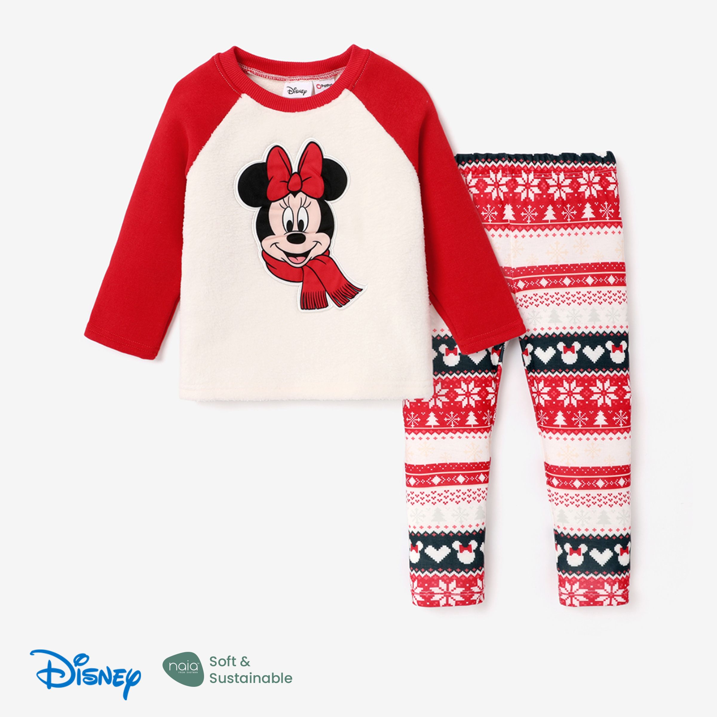 

Disney Mickey and Friends Toddler Girl Character Print Warm Long-sleeve Top and Naia™ Pants Sets