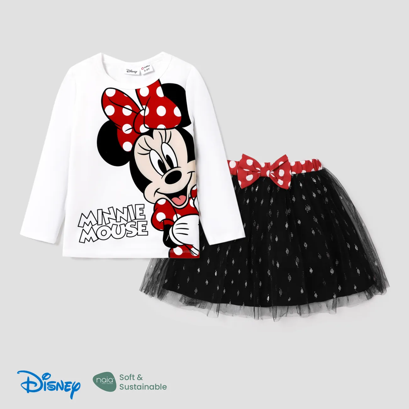 Disney Mickey and Friends 2 unidades IP Chica Hipertáctil Infantil Traje de falda Blanco big image 1