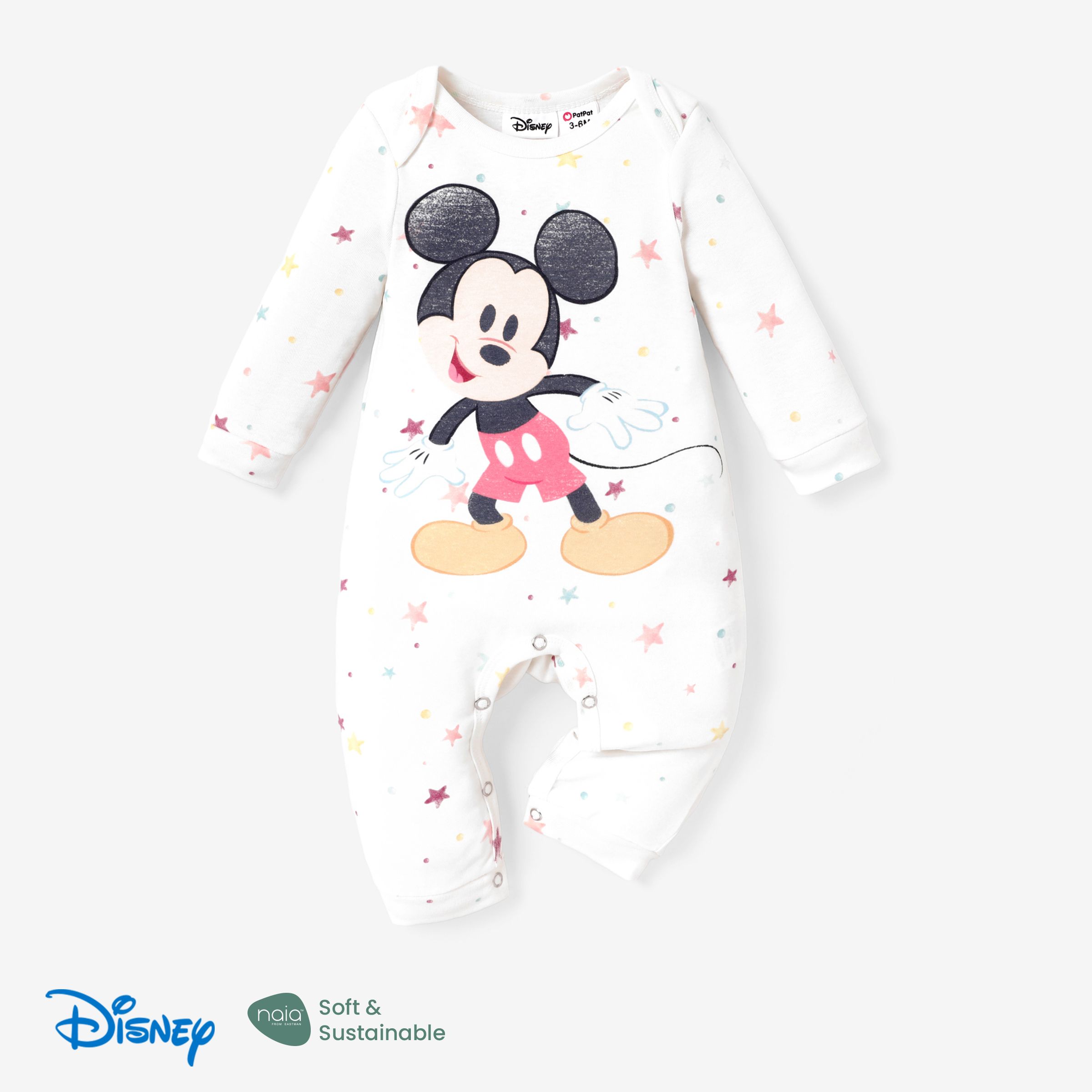 

Disney Mickey and Friends Baby Boy/Girl Character Printed Long-sleeve Jumpsuit