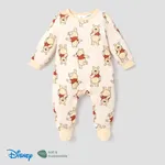 Disney Winnie the Pooh baby boy/girl character pattern leg-covered jumpsuit Apricot