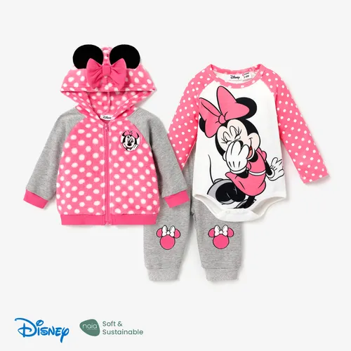 Disney Mickey and Friends Baby Girls Cotton Character Pattern 1 Pop Ears Plush Jacket or 1 Pants or 1 Romper 