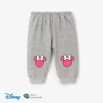 Disney Mickey and Friends 嬰兒 女 布料拼接 童趣 長袖 嬰兒套裝 花灰