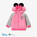 Disney Mickey and Friends 嬰兒 女 布料拼接 童趣 長袖 嬰兒套裝 玫瑰