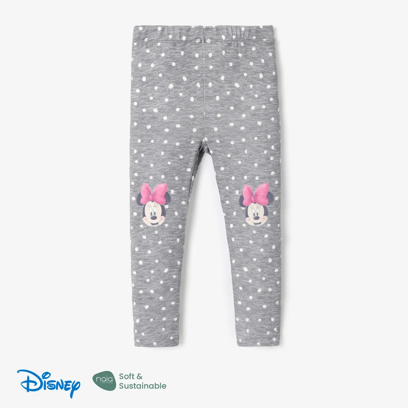 Disney Mickey and Friends Toddler Girl Floral Print Leggings Flecked Grey big image 1