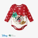 Disney Mickey and Friends Weihnachten Baby Mädchen Knöpfe Kindlich Langärmelig Strampler rot