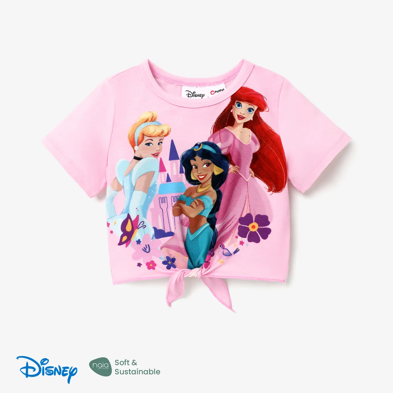 Disney Princess Kleinkinder Mädchen Schnürung Kindlich Langärmelig T-Shirts rosa big image 1