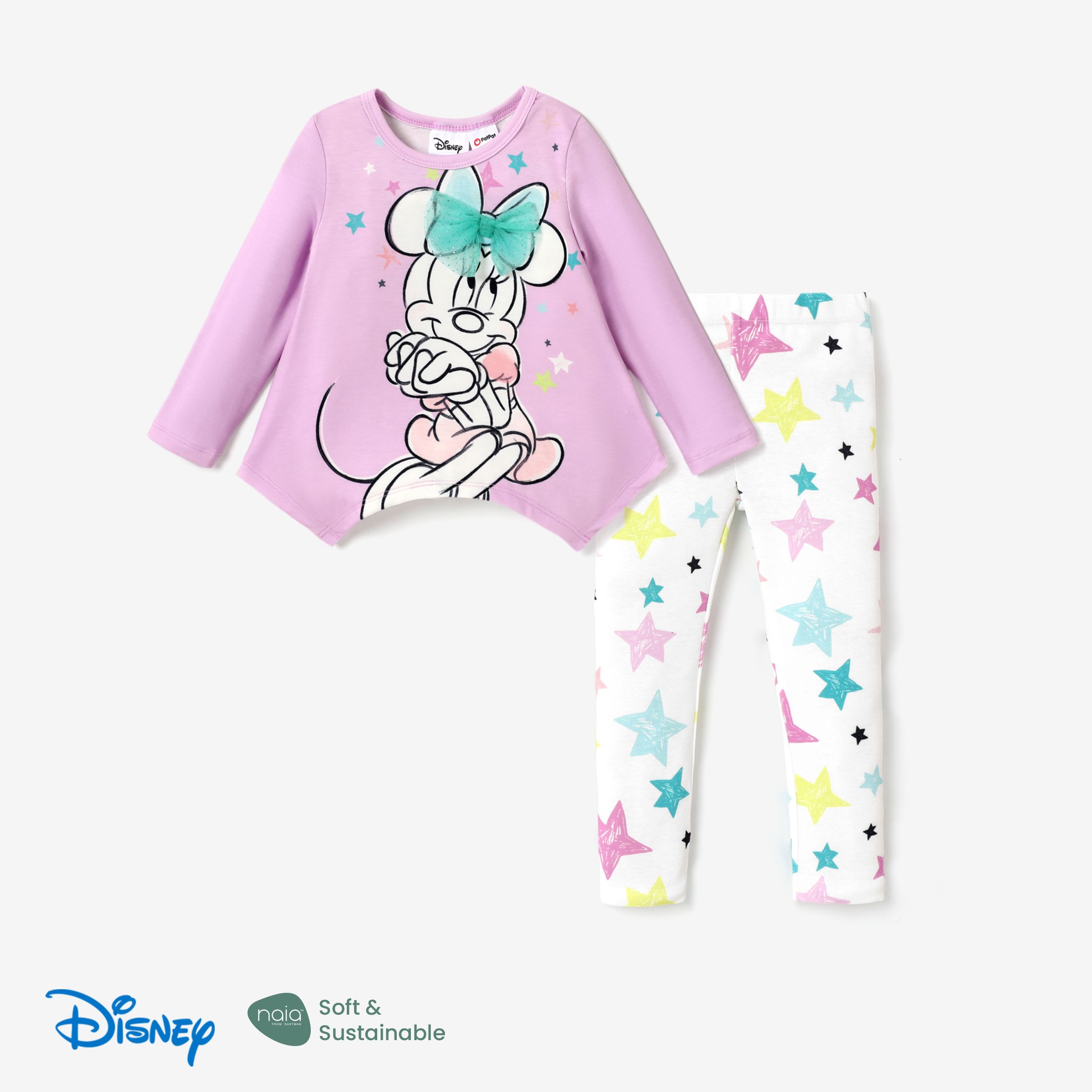 

Disney Mickey and Friends Toddler Girl Character Print Top and Pants Set
