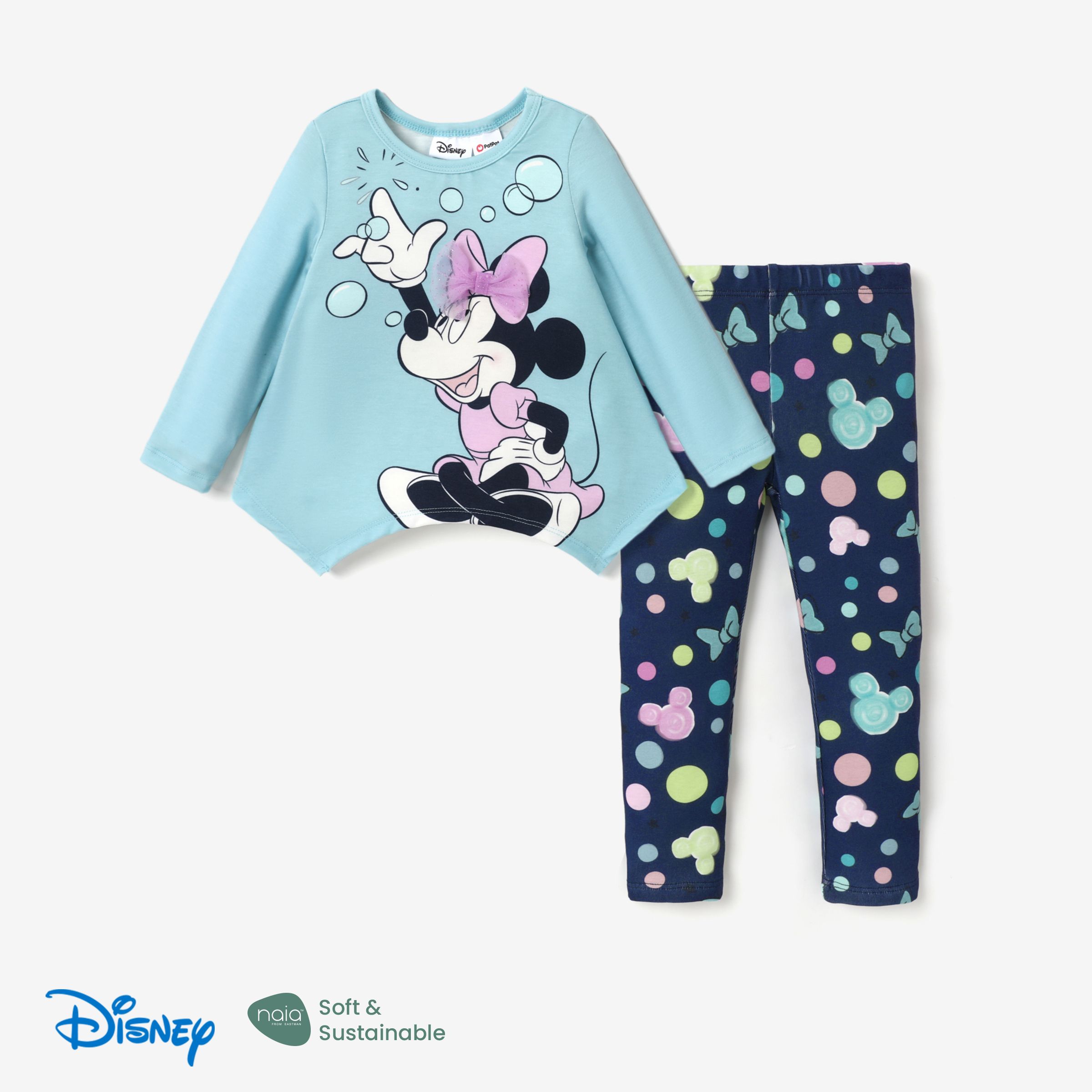 

Disney Mickey and Friends Toddler Girl Character Print Top and Pants Set
