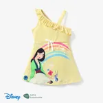 Disney Princess Toddler Girl's Off-shoulder Suspender Ruffled Waist Dress Yellow