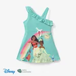 Disney Princess Toddler Girl's Off-shoulder Suspender Ruffled Waist Dress Green